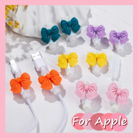 Kawaii 3D Bows Data Cable Winder Clip for ios iPad Apple Charger Cord iPhone 13 12 Pro X Data Line Clip Cable Protector Holder