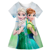 Summer Elsa Princess Dresses For Kids 1-10 Years Birthday Dress Flowers Girls Evening Party Frozen 2 Costumes One Pieces Skirts