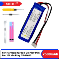 XDOU 7500mAh GSP1029102 01 Battery For Harman Kardon Go Play Mini For JBL Go Play CP-HK06 Bluetooth Speaker Battery + Tool