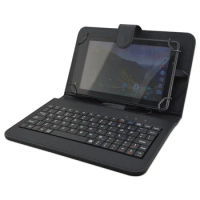 Universal Tablet Case With Keyboard Stand Removable PU Leather Keyboard Case Cover Compatible For 7/8 Inches IOS Android Tablet