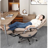 Boss chair Home top layer cowhide office computer chair Massage swivel chair ergonomics