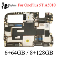 Tested 6GB+64GB 8GB+128GB Unlocked Main board For OnePlus 5T A5010 motherboard mainboard Flex Circuits Cable