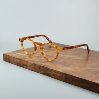 Gregory Peck Glasses Japanese Handmade Retro Round Acetate Eye Glasses Frames for Men And Women Personalized Reading Eyewear Y2K