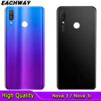 For Huawei Nova 3 Battery Cover Back Glass Nova3 Rear Door Housing Case For Huawei Nova 3 Battery Cover PAR-LX1 PAR-LX9 Replace