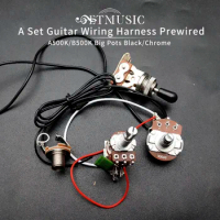 Guitar Wiring Harness 3 Pickups 1V1T A500K Push Pull &amp; B500K Big Pots 3 Way Toggle Switch with 6.35 Output Jack