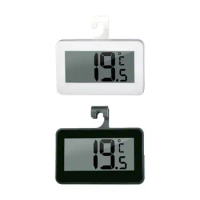 LCD Refrigerator Thermometer Easy to Read with Hook Temperature Monitor Fridge Thermometer for Basement Indoor Bedroom Room Home