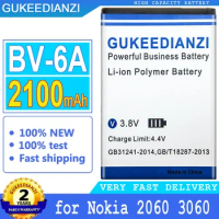 GUKEEDIANZI-Big Power Battery for Nokia, 2100mAh, BV-6A, 2060, 3060, 5250, C5-03, 8110, 4G