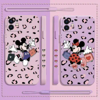 Fashion Mickey Minnie Mouse Phone Case For Samsung A53 A50 A52S A51 A72 A71 A73 A81 A32 A22 A20 A30 A21S 4G 5G with Hand Strap