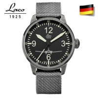 【Laco 朗坤】飛行員腕錶 DC-3  861901  黑色 42mm｜德國錶 機械錶 男/女錶