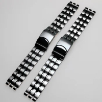 uhgbsd Watchband Bracelet Accessories For Swatch 19mm 21mm Five Bead Solid StainleSS Steel Watch Strap