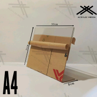 Akrilik Bening Tempat Brosur Ukuran A4 Tebal 2mm Landscape Type L
