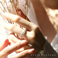 【Vividventure 亞帝芬奇】25分 天然鑽石 鑽石 線戒 流光倩影(14K金台)