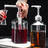 1600ml Transparent Coffee Syrup Bee Drip Double Scale Storage Dispenser pump Bottle Squeeze milk Bottle Honey Jar Container