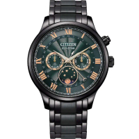 【CITIZEN 星辰】光動能 極光月相時尚大錶面男錶 手錶(AP1055-87X 慶端午/指針手錶/包粽)