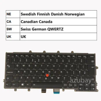 Backlit Keyboard for Laptop Lenovo Thinkpad X230S X240 X240S X250 X260 X270 A275, 04X0244 04X0206 UK Nordic Canadian Swiss CH
