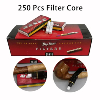 250 Pcs Smoking Cigarett Pipe Filter Core 9mm Activated Carbon Smoke Pipe Filters Core Adsorbing Nicotine Smoke Oil Filter