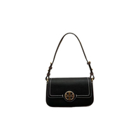 精選★TORY BURCH Miler 金屬雙T標誌鄱蓋縫線荔枝紋 皮革 女款常規郵差包手提包單肩包 144020~【購物節★菲尼斯 國際精品3折起 春夏新品 換季下殺】