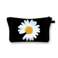 Small Daisy Girs Cosmetic Case Women Makeup Bag Girls Chrysanthemuml Cosmetic Bag Toiletry Bag Zipper Pouch Travel Bags
