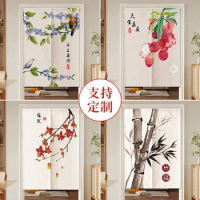 Japanese Style Door Curtain Toilet Kitchen Partition Curtain Chinese Ink Bamboo Door Curtain Feng Shui Curtain Noren