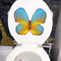 YOJA 20.4X17.5CM Cute Cartoon Butterfly Kids Rooms Decoration Bathroom Toilet Decals Wall Sticker T1-2152