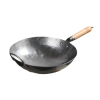 Chinese Traditional Iron Wok Handmade Hammering Large Wok Non-stick Non-coating Best Wok Wrought Iron Gas Cookware