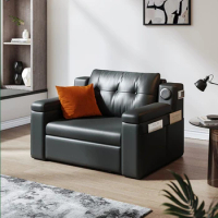 Black Modern Fancy Sofa Bed Nordic Luxury Single Designer Individual Sofa Bed Chaise Lounge Divano Letto Apartment Furniture
