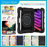 เคส iPad, สำหรับ iPad Mini 7 8.3 นิ้ว, Mini 2024, Mini 6 2021 2022, เคสหมุนได้ 360°, ป้องกันเด็ก, กั