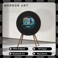 MORSOR ART R1 Record Lyrics Bluetooth Speaker NetEase Cloud Co Branded Black Glue Subwoofer Bass Stereo Hanging Subtitles Audio