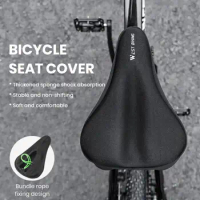 Non-stuffing Bike Seat Cover Slow Rebound Seat Cover Comfortable Memory Foam Bicycle Seat Cover Soft Thickened Cycling Pad