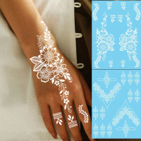 Hình xăm tạm thời, Henna, cho phụ nữ, Hình xăm dán Henna trắng, cho tay và nghệ thuật cơ thể Mehndi,