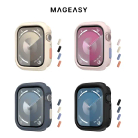 【MAGEASY 官方直營】Skin Apple Watch 手錶保護殼 40mm/41mm#粉紅色40mm/41mm-粉紅色40mm/41mm