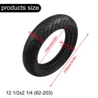 12 Inch Solid Tyre 12 1/2x2 1/4(62-203) For E-Bike Scooter 12.5x2.50 Tire Durable Electric Bike Tire Replacement Parts