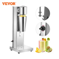 VEVOR Commercial Milkshake Machine 800ml Stainless Steel Electric Single Head Milk Bubble Tea Stirring Machine Smoothie Blender