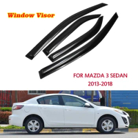 For Mazda 3 2013 2014 2015 2016 2017 2018 Sedan 4pcs Side Window Visor Deflectors Sun Rain Guards Awnings Shelters Car Styling