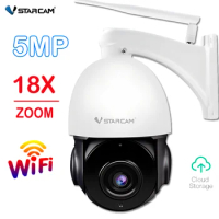 Vstarcam Camera 5MP WiFi Outdoor PTZ Dome Cam 18X Zoom H.264 CCTV Surveillance Auto Tracking Video 50M IR Color Security Camera