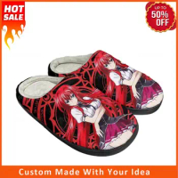 Anime High School DxD Rias Gremory Home Cotton Custom Slippers Mens Womens Sandals Plush Casual Keep Warm Shoes Thermal Slipper