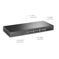 TP-LINK JetStream 24埠 Gigabit L2 管理型交換器(含4個SFP插槽) TL-SG3428(UN)