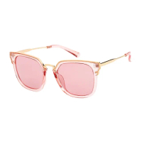 【MEGASOL】寶麗萊UV400時尚女款透粉方框偏光太陽眼鏡變色墨鏡(感光變色-BSPK1817)