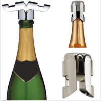 Stainless Steel Champagne Bottle Stopper Vacuum Sealed Sparkling Champagne Wine Bottle Saver Stopper Cap Bottle Opener Bar Tool