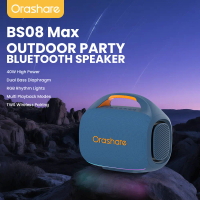 Orashare BS08 Max ลำโพงบลูทูธ 40W แบตเตอรี่ 4000mAh ไฟ RGB กันน้ำ IPX6 ลำโพงบลูทูธสำหรับปาร์ตี้และกิ