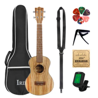 IRIN 21 Inch Zebra Wood Ukulele 4 Strings Hawaiian Guitar Soprano Ukulele With Capo Bag Tuner Strings Guitar Parts &amp; Accessories