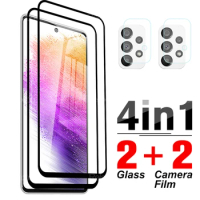 4IN1 Lens Screen Protector Glass For Samsung Galaxy A73 A72 A 73 72 5G GalaxyA73 On For SamsungA73 Cover Camera Protective Film