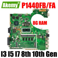 P1440F Mainboard For ASUS ASUS PRO P1440 P1440FB B1440FA P1440FA P1440FAC P1440FBL Laptop Motherboard I3 I5 I7 8th 10th 8G RAM