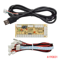 Zero Delay Arcade USB Encoder PC to Joystick Arcade Rocker Circuit Board Control Module for MAME 2Pin with Cable Push Button
