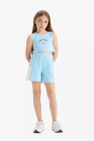 DeFacto Girl's 2-Piece Set Printed Sleeveless T-Shirt Shorts E4758A825Hs