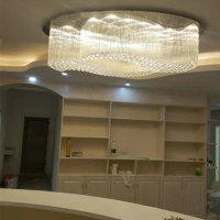 Oval Crystal Ceiling Lamps Living Room Dining Room Lights Led Creative High-end Villa Atmosphere Hotel Engineering Custom 7016#