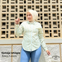 Kemeja Salur Wanita Wispie Cotton Supersoft Bluse Kemeja Kain Katun