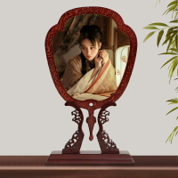 新中式木質相框擺臺七寸創意實木照片架寫真中國風結婚相片架禮物