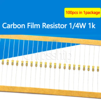 Carbon Film Resistor 1 4W 1K 5% Four-color Ring Resistor (100 PCS)