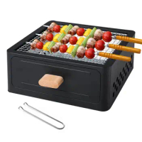 Portable Grill Camping Tabletop Camping Grill Table Top Grill With Pull-out Charcoal Basin Design Small Smoker Grill And Camping